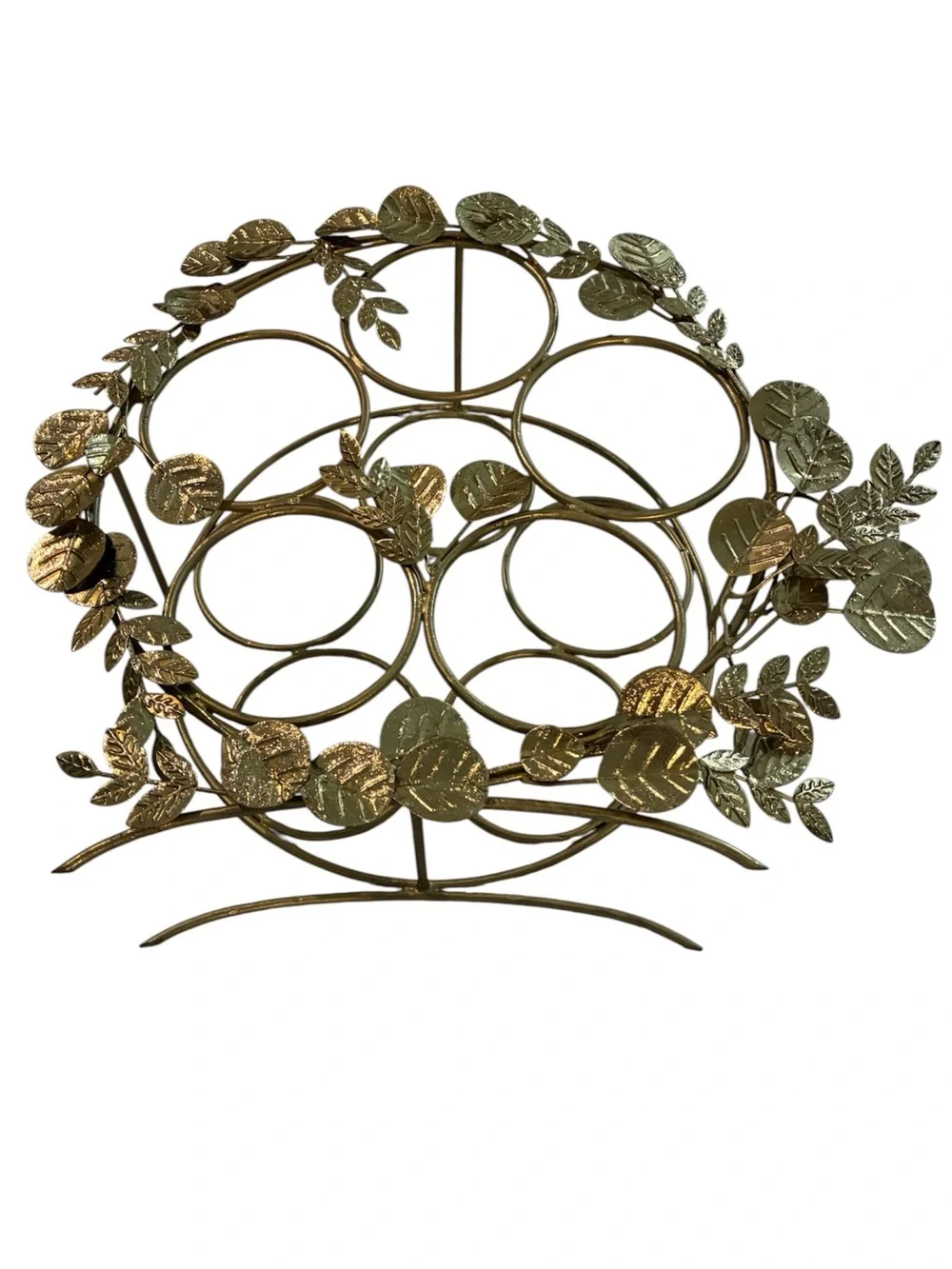 Anthropologie Gold Leaf Metal Wine Rack